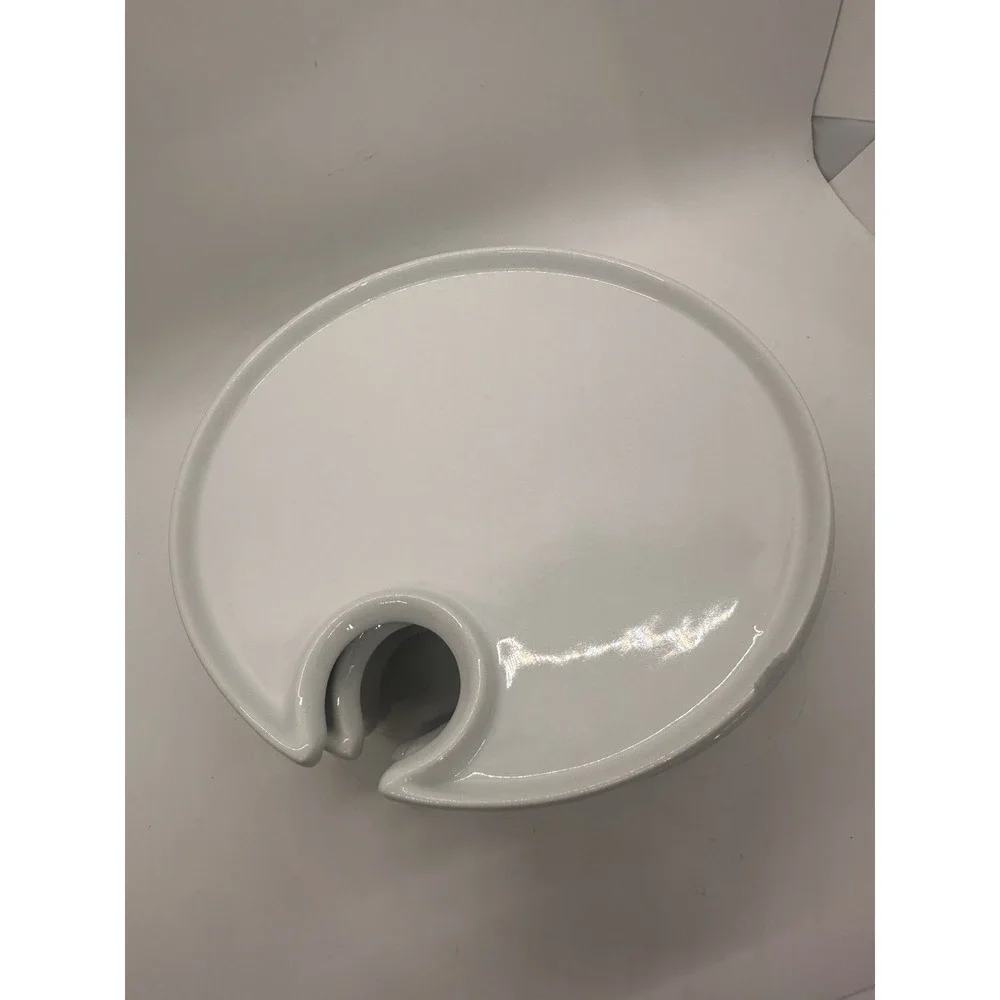 Pottery Barn Great White Mingling Wine Appetizer Plates Glass Holder Set of 5